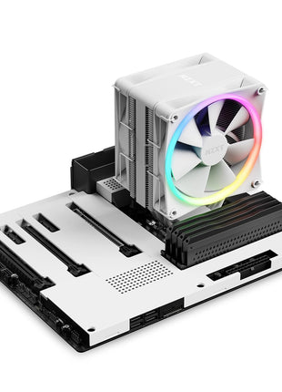 NZXT T120 RGB CPU Air Cooler - RC-TR120-W1 - Conductive Copper Pipes - Fluid Dynamic Bearings - AMD and Intel Compatibility - White