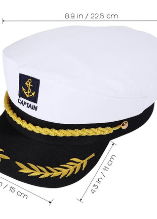 Adult Yacht Captain Hat White Sailor Hat for Women Men Yacht Boat Sailor Captain Cap Marine Admiral Halloween Costume Party Cosplay Accessory