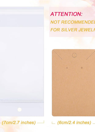 Works Great Earring Display Cards - Well-made 3.5 x 2.4 Inches Earring Cards with Good Paper Quality, Plus Clear Packaging Bags That Don't Tear Easily, for Earrings Necklace Jewelry Cards