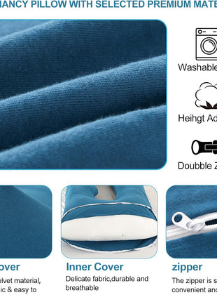 Jcickt Pregnancy Pillow for Sleeping,59 inch Maternity Pillow with Removable Washable Cover,U-Shaped Velvet Full Body Pregnant Pillow -Support for Backs,Legs, Belly, HIPS, Improve Sleep-Gray