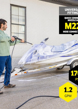 Kärcher Pressure Washer K1700, CETA Certified, 3 Spray Nozzles, Detergent Tank, for Cars, Driveways, Siding, Patios, 1.2 max. GPM