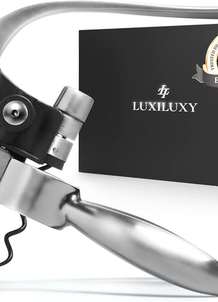 Wine Bottle Opener Corkscrew Set – Luxiluxy [2024 upgraded, does NOT break!] Including Foil Cutter, Bottle Stopper, Opener Stand and Extra Spiral - corkscrews wine opener set- wine opener kit
