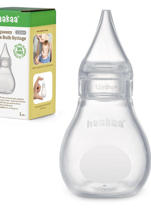 Haakaa Silicone Baby Nasal Aspirator | Nose Bulb Syringe | Easy-Squeezy Baby Nose Cleaner, Newborn Infant &Toddler - BPA Free Silicone