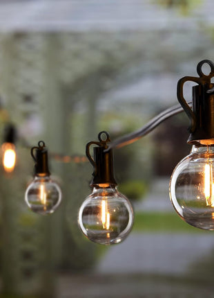 Brightown Outdoor String Lights, 50FT 25 G40 Bulbs Shatterproof Patio Lights, IP65 Waterproof Dimmable Hanging Connectable Globe LED Outdoor Lights for Backyard, Bistro, Porch, Deck, Balcony
