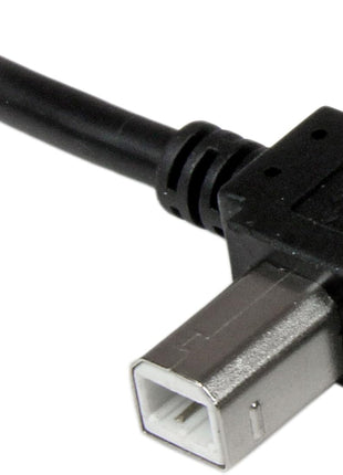 StarTech.com 1m USB 2.0 A to Left Angle B Cable Cord - 1 m USB Printer Cable - Left Angle USB B Cable - 1x USB A (M), 1x USB B (M) (USBAB1ML),Black