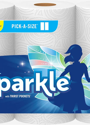 Sparkle Pick A Size Paper Towels, 3 Triple Rolls = 9 Regular Rolls, Everyday Value Paper Towel With Full And Half Sheets