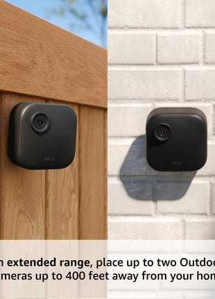 Blink Outdoor 4 XR – two-year battery wireless camera with 4x security coverage, 1000 ft open-air range or 400 ft with typical use — 2 camera system