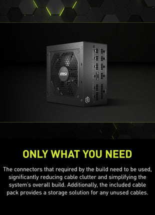 MSI MAG A850GL PCIE5, Fully Modular Compact Gaming 850W Power Supply, 80+ Gold, ATX 3.1 & PCIe 5.1 Ready, Native Dual-Color 12V-2x6 Cable, 10 Year Warranty