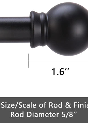 GXOACKJ Curtain Rods for windows 32-48 inch, 5/8 inch Decorative Curtain Rod Set, Matte Black Splicing Heavy Duty Metal Curtain Rod with Brackets