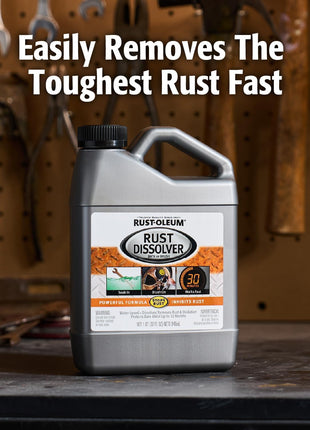 Rust-Oleum Rust Dissolver Soak & Bath | Heavy-Duty Corrosion Remover for Metal Tools, Cars, Bikes, Grills, Bolts, Firearms & More | Quart