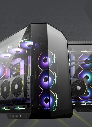 msi MAG PANO 100L PZ - Premium Mid-Tower Gaming PC Case - Tempered Glass Side Panel - Liquid Cooling Support up to 360mm Radiator - Vented Front Panel
