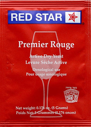 Red Star Premier Rouge Wine Yeast (10 Pack) - Great for Making Wine Cider Mead Kombucha at Home - 5 g Sachets - Saccharomyces cerevisiae - Sold by CAPYBARA Distributors Inc.