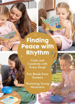 Sounds Of Silence Steel Tongue Drum for Kids, 6 Inch 8 Notes, Ages 4+ | Magic Calm Drum, Sing-Along Storybook and Songbook, Mallets and Carry Bag, Kids Musical Instruments, Anger Management Toys