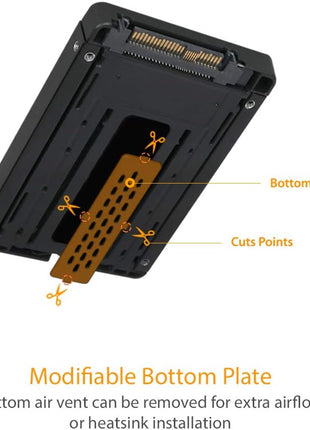 ICY DOCK M.2 PCIe 3.0/4.0 NVMe SSD to 2.5" U.2 SSD Converter / Mounting Adapter with Heatsink | EZConvert MB705M2P-B