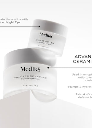 Medik8 Advanced Night Eye Cream Duo, Peptide & Caffeine Overnight Under Eye Moisturizer Set - 2 pc