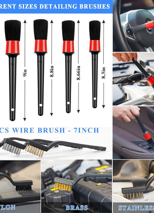 AUTODECO 42Pcs Car Wash Detailing Kit Cleaning Set with Foam Gun Sprayer, Long-Handle Brush, Collapsible Bucket, Large Wash Mitt, Towels, Complete Interior & Exterior Car Washing Supply Set (Blue)