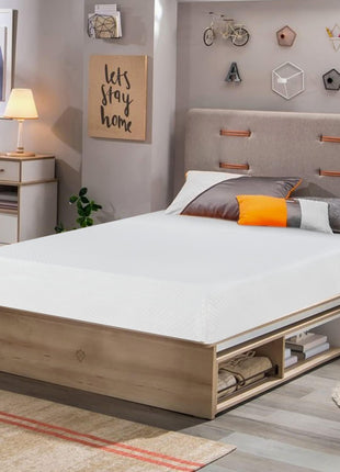 FDW | 8 Inch Twin Mattress | Medium Firm | Gel Memory Foam Mattress | White | Bed in a Box, CertiPUR US Certified | Pressure Relief, Cooling Ventilated Foam | Washable Removable Cover
