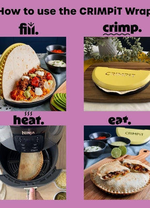CRIMPiT Large Tortilla Sealer - For 10-12" Flour Tortillas | Make Sealed Tacos, Quesadillas, Burritos & More | Mess-Free Meals in Seconds | BPA-Free, Dishwasher Safe | Made in UK & USA