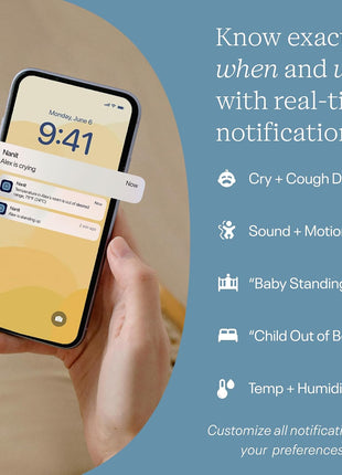 Nanit Smart Baby Monitor System with Floor Stand & 8inch Display Screen - Crystal-Clear Video, Real-Time Notifications, Sleep Insights - Baby Must Have for Parents