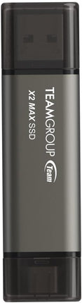 TEAMGROUP 1TB X2 MAX External/Portable SSD 1000MB/s, Dual USB Hard Drive Compatible with iPhone17&iPad&Mac, Steam Deck/PC/Windows/Android/PS5/Laptop/Tesla, Type C &A, USB 3.2 Gen2 TX2MAX31TBT01