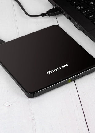 Transcend 8K Extra Slim Portable DVD Writer Optical Drive (TS8XDVDS-K)