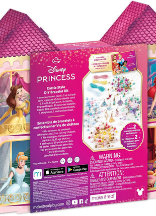 Make It Real: Disney Princess: Castle Style DIY Bracelet Kit - 332 pcs Jewelry Set, Create 12 Bracelets, 8 Exclusive Charms, Girls & Kids Ages 6+