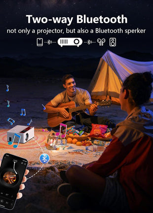TMY 1080P Mini Projector, Built in Netflix app, 2-way Bluetooth, WiFi6 | Portable home theater, indoor/outdoor movies, Compatible with TV Stick/Roku/Phone/PC/PS/DVD/HDMI/USB