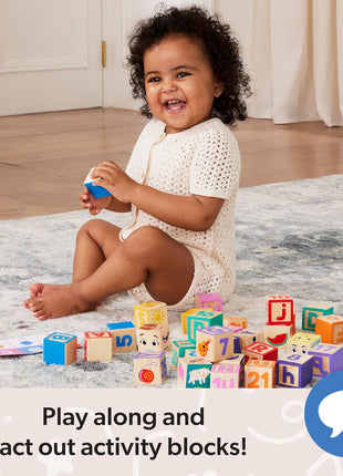 Melissa & Doug Ms. Rachel Letter, Number, and Game Wooden Learning Blocks with Activity Cards for Girls and Boys Toddlers Ages 18 Months+ - FSC Certified