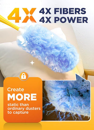 Heavy Duty Duster Refills for Swiffer Duster, 20 Count | 1 Handle, 360° Multisurface, 4X Microfibers, Unscented Disposable Dusters for Cleaning