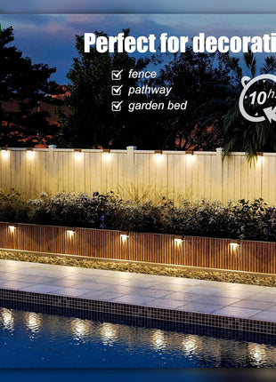 SOLPEX Solar Deck Lights Outdoor 16 Pack, Solar Step Lights Waterproof Led Solar lights for Outdoor Stairs, Step , Fence, Yard, Patio, and Pathway(Warm White)