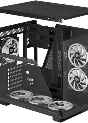 PCCOOLER CPS - C3 T500 ARGB Black - Mid Tower - Gaming Desktop Case with 6 ARGB Fans - ATX/M-ATX/ITX - 270 Column Free Panoramic View - 360MM Radiator & 400MM GPU Support (C3-T500BKD6-GL)