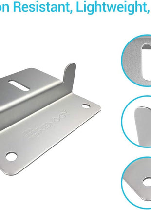 Renogy Solar Panel Mounting Z Brackets Lightweight Aluminum Corrosion-Free Construction for RVs, Trailers, Boats, Yachts, Wall and Other Off Gird Roof Installation, one set of 4 Units,Gray
