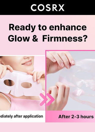 COSRX The Peptide Collagen Hydrogel Pack, Mask Pack, Pack of 3, Resilient, Glossy, Shiny, Moisture, Moisture, Lifting, Collagen Mask, Gel Mask, Tested for Human Body, Cosar X, Essence, Skin Care, Korean Cosmetics