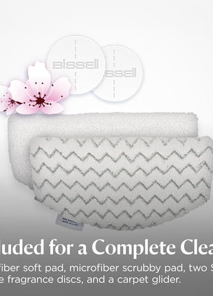 BISSELL Steam Mop 1940A PowerFresh Floor Steam Cleaner for Hard Wood & Tile with Natural Sanitization, Easy Scrubber, Variable Steam, 12" Cleaning Path