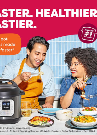 Instant Pot Duo 7-in-1 Electric Pressure Cooker, Slow Cooker, Rice Cooker, Steamer, Sauté, Yogurt Maker, Warmer & Sterilizer, Includes App with Over 800 Recipes, Stainless Steel, 8 Quart
