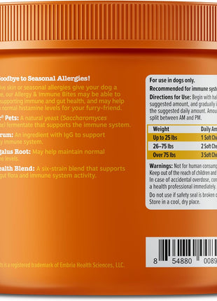 Zesty Paws Dog Allergy Relief Chews, Dog Probiotics for Itchy Skin and Ears, Salmon, 90ct (Pack of 2)