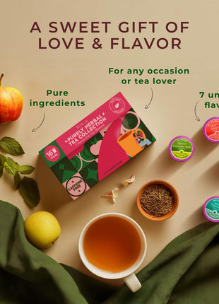 Gya Tea Co Purely Herbal Tea Pod Collection Gift Set (16 Count) - Different Flavors Assorted Variety Pack