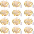 Brightown 12 Pack LED Fairy Lights Battery Operated String Lights   7ft 20LED Waterproof Silver Wire Firefly Starry Moon Lights for DIY Crafts Wedding Table Centerpieces Party Bedroom Christmas