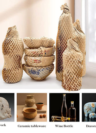 Honeycomb Packing Paper, 15 inch x 131' Packing Paper Substitute Alternative for Bubble Cushioning Wrap for Moving Shipping Packaging, Recyclable Moving Supplies Bubble Packing Wrap Protective Roll