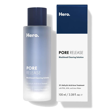 Hero Cosmetics Pore Release Blackhead Clearing Solution, 3.38 Fl Oz | Blackhead Remover Toner; Exfoliating 2% Salicylic Acid Toner Featuring AHA, BHA, and PHA; Acne Treatment