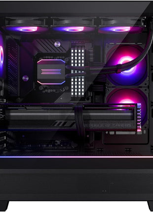 Phanteks XT View, Compact ATX Mid-Tower Gaming Chassis, Tempered Glass Front and Side Window, USB-C 3.2 Gen2, 3X M25-120 DRGB Fans Included(Black)