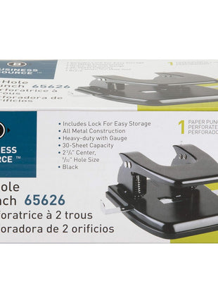 Business Source Heavy-Duty Hole Punch (65626), Black, Small (1-24)