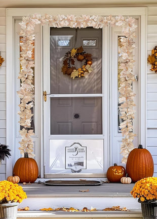 Timer   2 Pack Fall Decor Fall Garland with Lights Fall Decorations for Home, Lighted Maples Leaves Garland Total 13Ft 40LED Battery Operated Halloween Thanksgiving Decor Home Indoor Outdoor Christmas