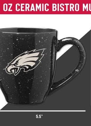 Rico Industries NFL Football 16 oz Team Color Laser Engraved Speckled Ceramic Coffee Mug