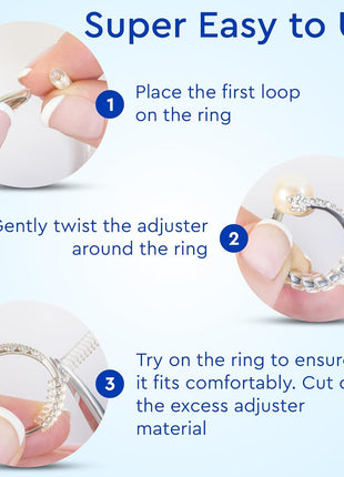 Ring Sizer Adjuster for Loose Rings - 12 Pack, Guards, Spacers & Tighteners, Fits Bands Up to 6mm, Reduces Size by 0.5-1.5, Invisible Design for Women & Men by 5 STARS UNITED