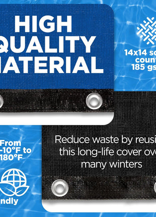 24 Ft Round Premium Heavy-Duty Winter Pool Cover - Royal Blue, Extra Thick and Durable, Tear-Proof, UV-Resistant, Reinforced Edges, Easy Install, All-Season Protection for Above Ground Pools