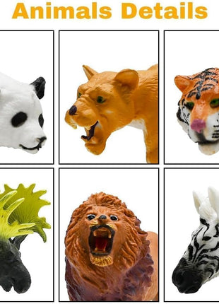 Safari Animals Figures Toys, Realistic Wild Zoo Animal Figurines, Plastic African Jungle Animals Playset for Kids Toddlers, 21Pcs Safari Toys Birthday Gifts for Boys Girls