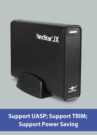 Vantec NexStar JX, USB 3.2 Gen1x1, 3.5" or 2.5" SATA III HDD/SSD Drive Green Enclosure with eSATA (NST-358SU3-BK), Black