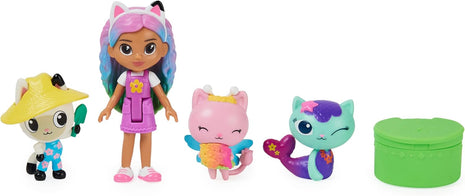 Gabby's Dollhouse, Gabby and Friends Figure Set with Rainbow Gabby Doll, 3 Toy Figures and Surprise Accessory Kids Toys for Ages 3 and up