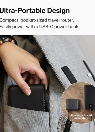 TP-Link Roam 6 AX1500 Portable Wi-Fi 6 Travel Router | Easy Public WiFi Sharing | Hotel/RV/Travel Approved | Phone WiFi Tether | USB C Powered | Multi-Mode | Tether App | Durable Design | TL-WR1502X